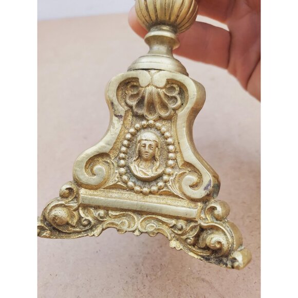 brass candlestick holder - vintage brass - candlestick - vintage home decor - - Picture 2 of 14